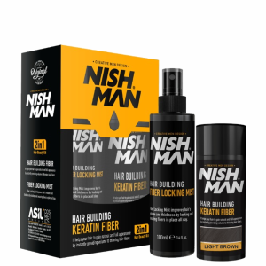 NISHMAN Hair Building  Keratin Fiber  ŚREDNI BRĄZOWY